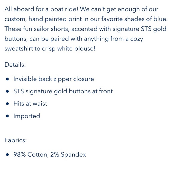 Sail to Sable STS Sail Boat Print Gold Button Shorts - M - Picture 11 of 11